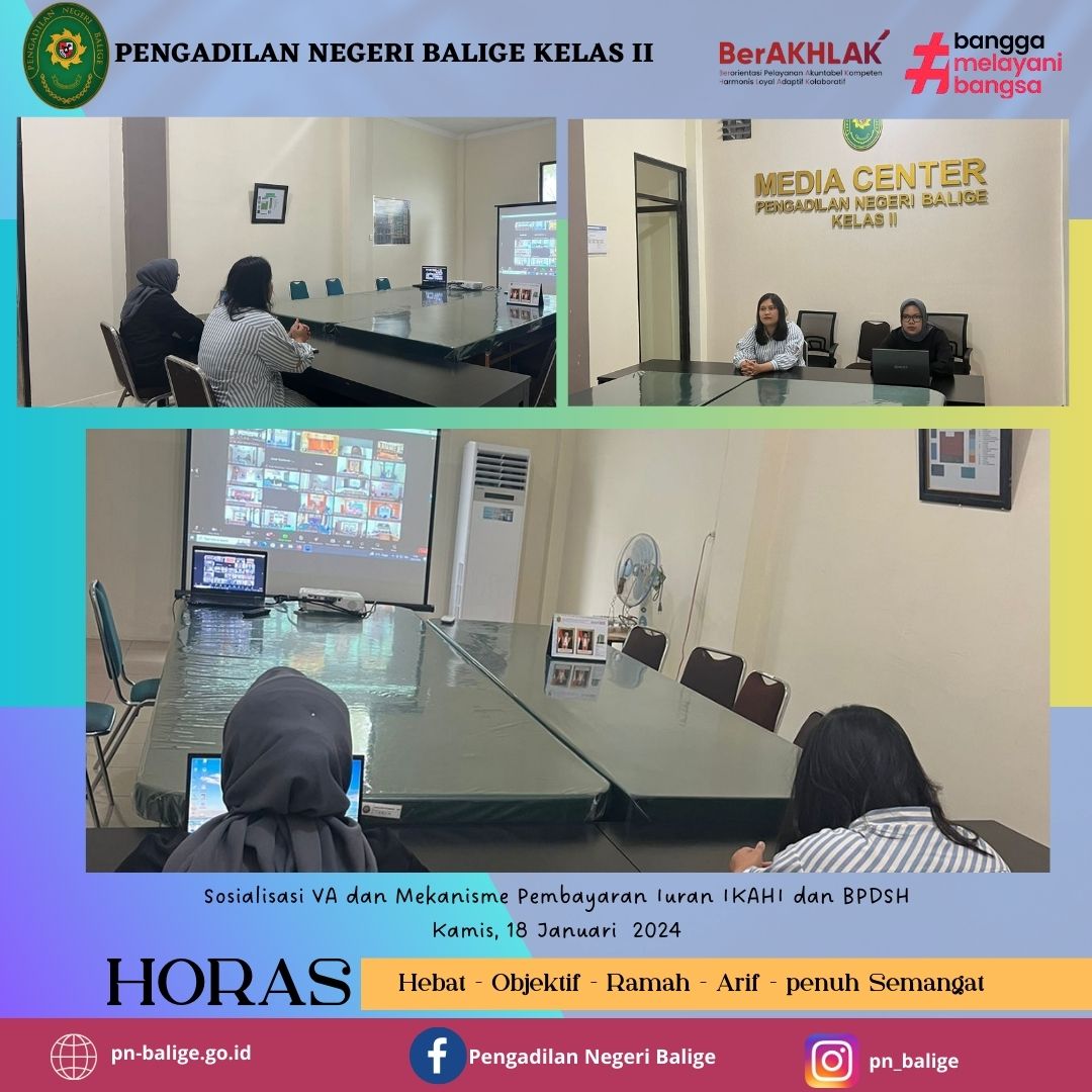 Sosialisasi Virtual Account IKAHI dan BPDSH.
